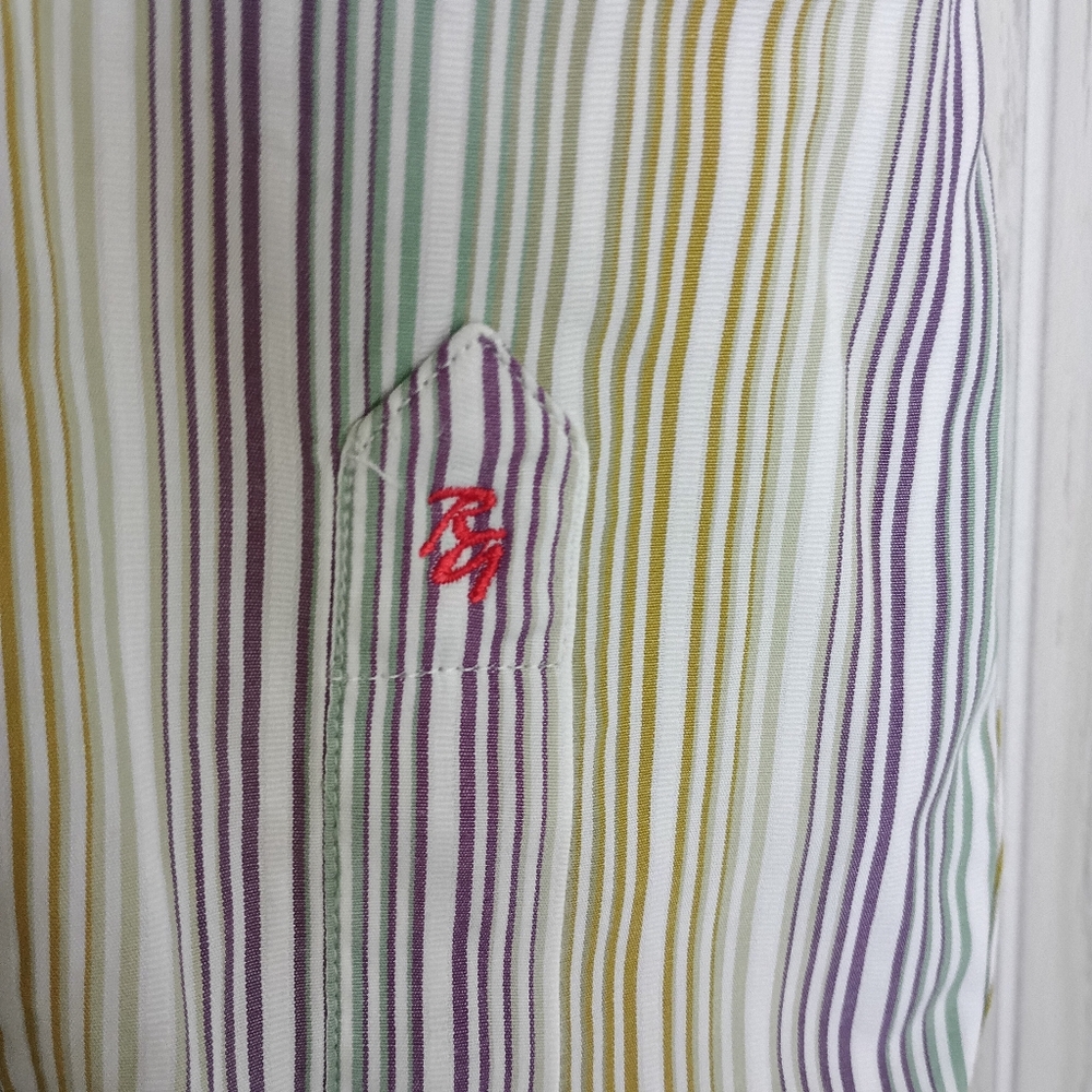 Robert Graham Button Down Medium Stripped With Ac… - image 5